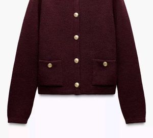 Burgundy Knit Cardigan