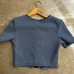 Zara Blue~black Crop Top