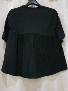 Black Embroidered Tunic Top