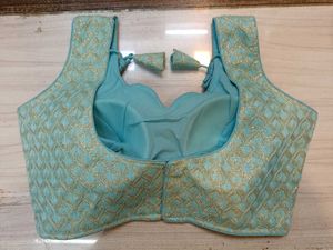 Sleeveless Sky Blue Blouse