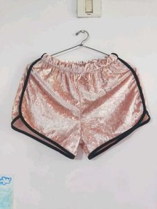 Pink Velvet Shorts