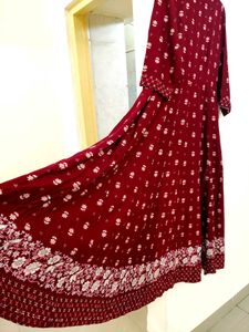 Flared Printed Gown