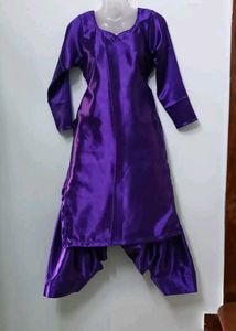Pruple Satin Suit Salwar