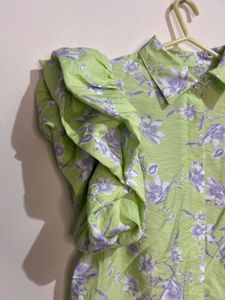 Floral Print Puff Sleeve Top