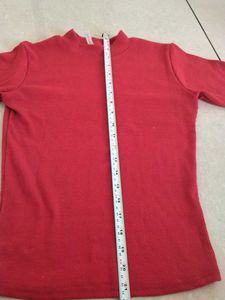 sweatshirt Red Mock Neck Top