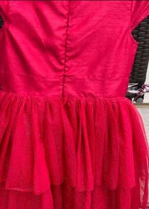 New Red Dress with Bow And Free Gift Hair Pin