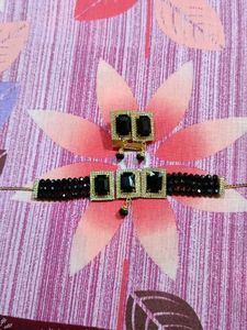 Black Stone Choker &amp; Earring Set
