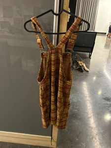 Plaid Overall Dress