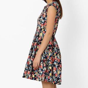 Floral Flare Pleated Dress