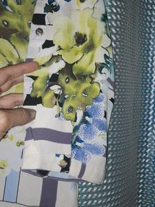 Multi Color Front Zip N Buttons On The Sleeves