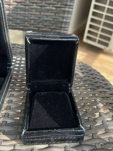 Set of Black Leather Earrings Boxes