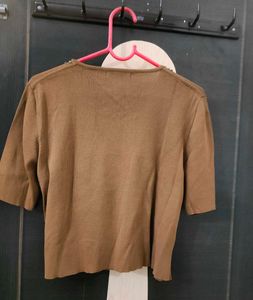 Partywear Knitted Crop Top With Beads Work