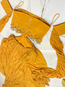 Mustard designer gown