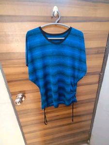 Black N Blue Striped Top