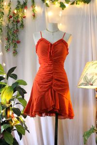 Orange rust bodycon dress