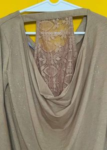 Elegant Taupe Bell Sleeve Top