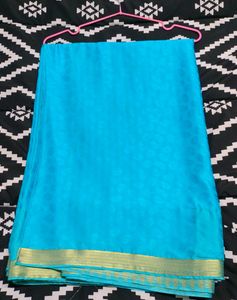 Gold And Blue Saree