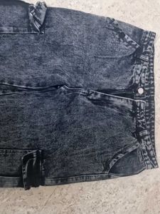 Acid Wash Cargo Jeans