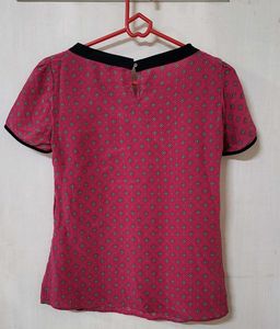 Womens Pink Printed Top