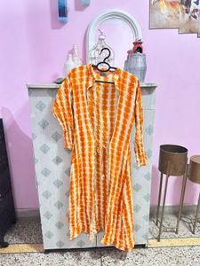 Orange/white Tie-Dye Shrug NOT KURTA