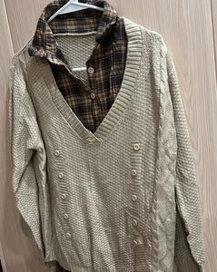 Layered Look Knit Top