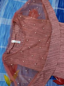 Pink Sparkly Cape Dress