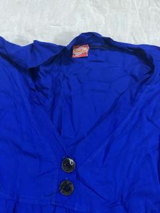 Blue V-Neck Top