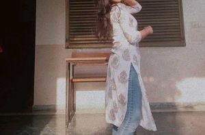 Elegant White Printed Kurta