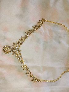 Gold Floral Rhinestone Necklace
