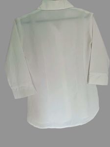 White Classic Collared 3/4 Sleeve Shirt