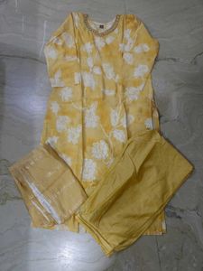 Yellow Floral Kurta Set