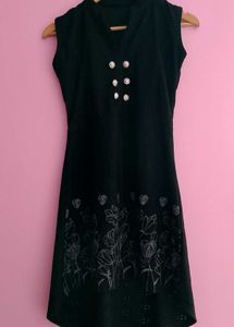 Black Mid Slit Dress