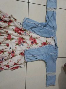 Floral Dress with Denim Jacket