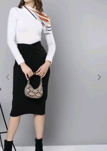Black SASSAFRAS Pencil Skirt