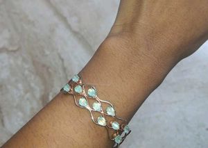 💫 Mint Crystal Lattice Cuff Bracelet 💫