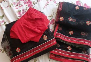Black Lehenga Set With Satin Lining