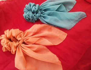 Long  Hair Tail Scrunchies | Georgette Febric