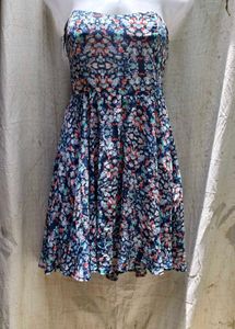 I. Floral Strapless Dress