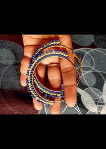 big size Beaded Hoop Earrings