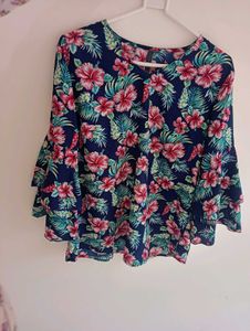 Floral Blue Top