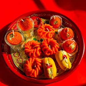 Decorative Diwali Candles - Laddu Shot Set of 4