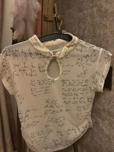 Hello France Graphic Print Top