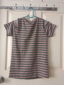 Striped Cold Shoulder Tee