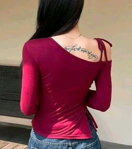 Maroon Off-Shoulder Top