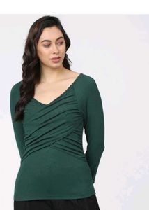 Elegant Green Long Sleeve Top