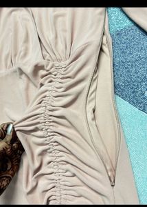 Blush Pink Ruched Bodycon Dress (ZARA)