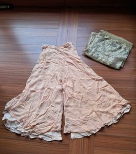 43)Peach Palazzo & Dupatta Set