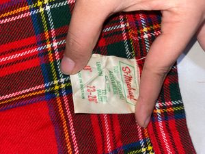 Red Plaid Pleated Skirt/ Wrap Skirt