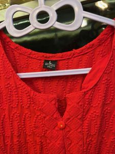 Red Cotton Kurta