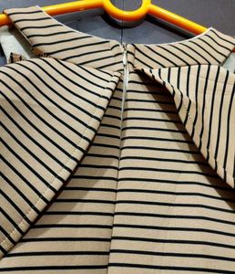 Striped Cold Shoulder Dress For Women